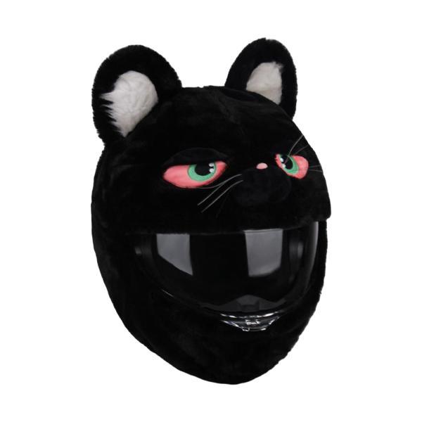 漫画黒猫バイクヘルメットカバー保護カバーかわいい面白いフルフェイス