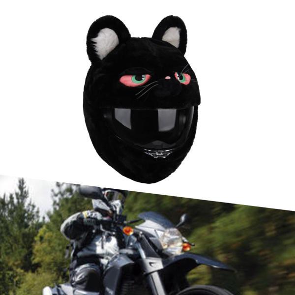 漫画黒猫バイクヘルメットカバー保護カバーかわいい面白いフルフェイス