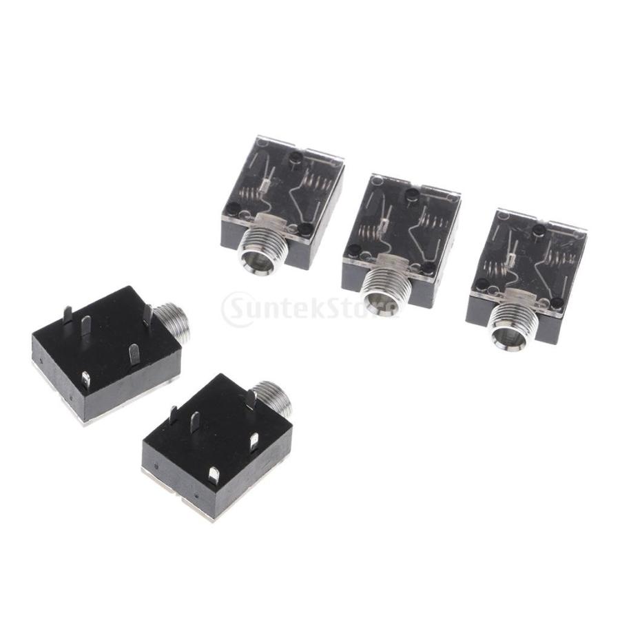 5ピース 3.5mm 基板実装ソケット プラスチック PCB マウント 5ピン