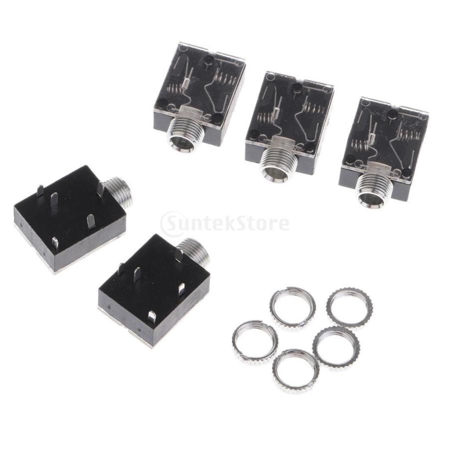 5ピース 3.5mm 基板実装ソケット プラスチック PCB マウント 5ピン