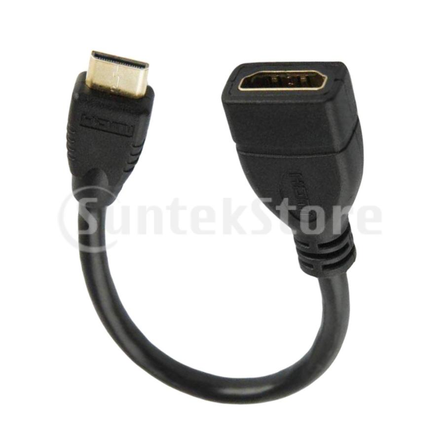 ミニHDMIオス-HDMI メスケーブル 19ピン アダプター変換ケーブル｜stk-shop