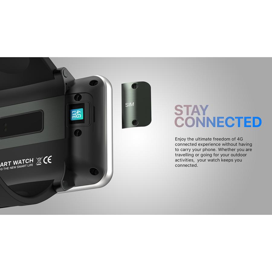 Bluetoothスマートウォッチ2.8インチ大型タッチスクリーンウォッチカメラ3 + 32Gブラック|stk-shop|02