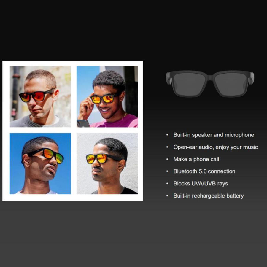 実物 インテリジェントハンズフリー通話bluetoothサングラス抗青色光ガラスは ステレオヘッドフォン音楽ヘッドセットmicphone眼鏡 Wantannas Go Id