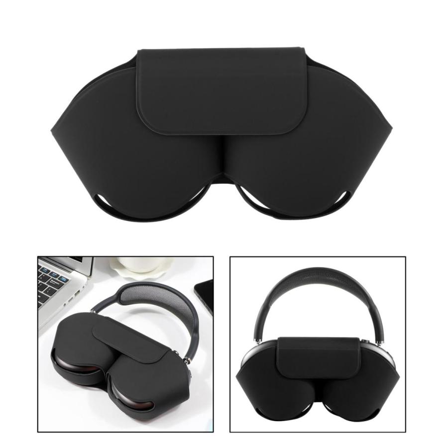 AirPodsMaxヘッドフォンヘッドセットケーススキンブラック用シリコン