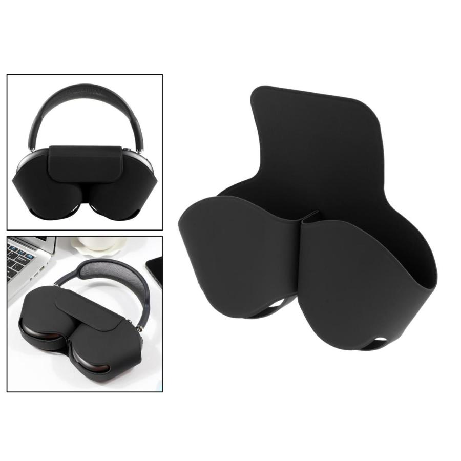 AirPodsMaxヘッドフォンヘッドセットケーススキンブラック用シリコン