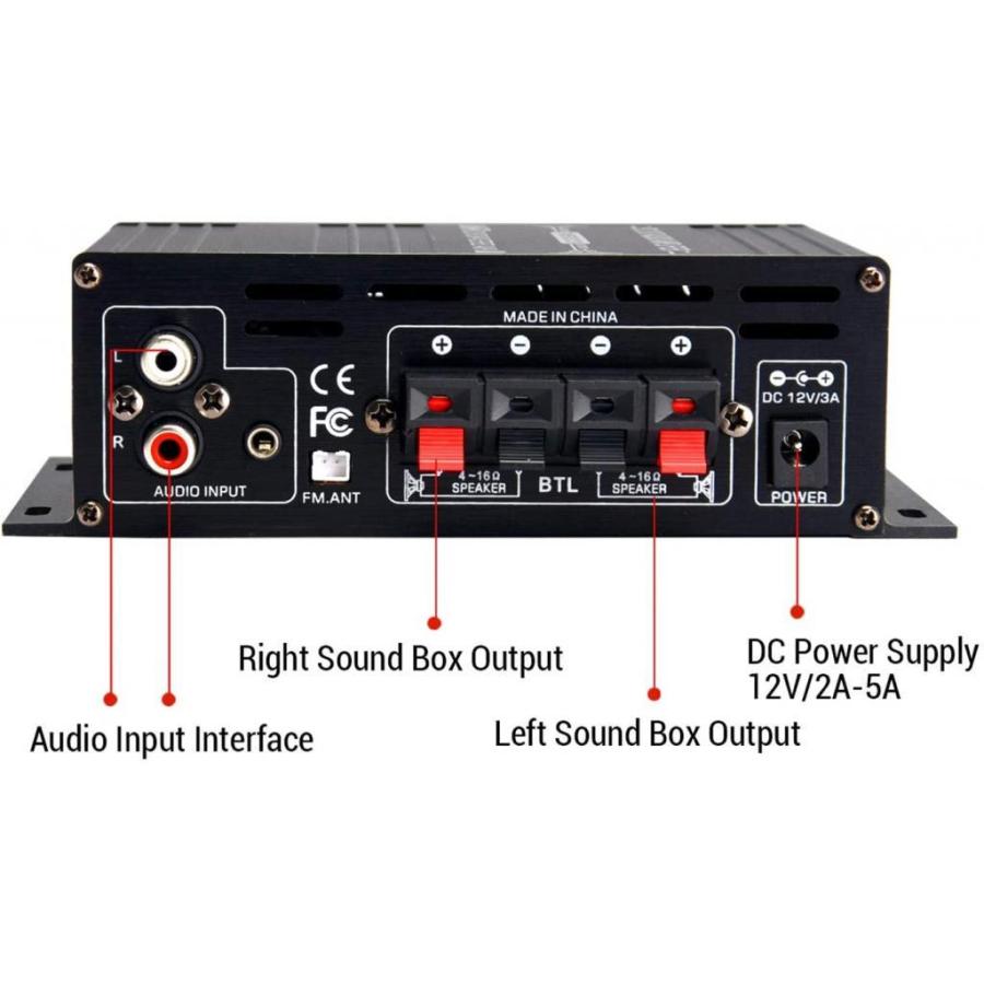 AK380 400ワット400wオーディオ &amp;amp;middot; パワーアンプ.2.0 ch bluetooth 5.0受信機スピーカー｜stk-shop｜03