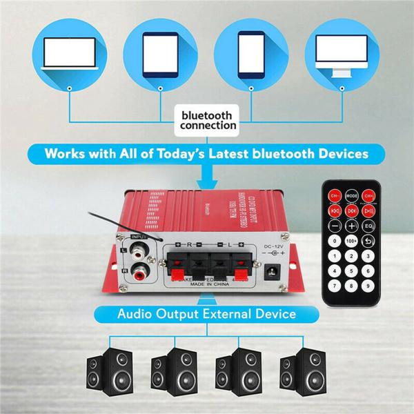 Bluetooth用2チャンネルアンプamplificadorハイファイ統合アンプスピーカー100ワット × 2音響パワーレシーバーdc 1｜stk-shop｜03