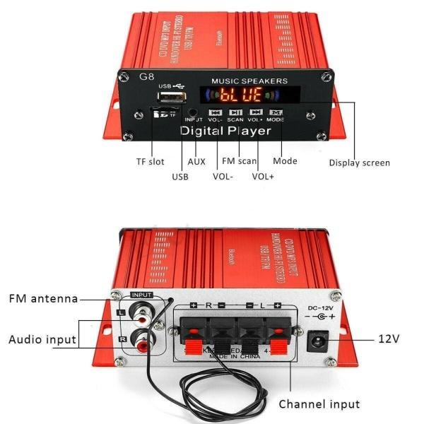 Bluetooth用2チャンネルアンプamplificadorハイファイ統合アンプスピーカー100ワット × 2音響パワーレシーバーdc 1｜stk-shop｜04