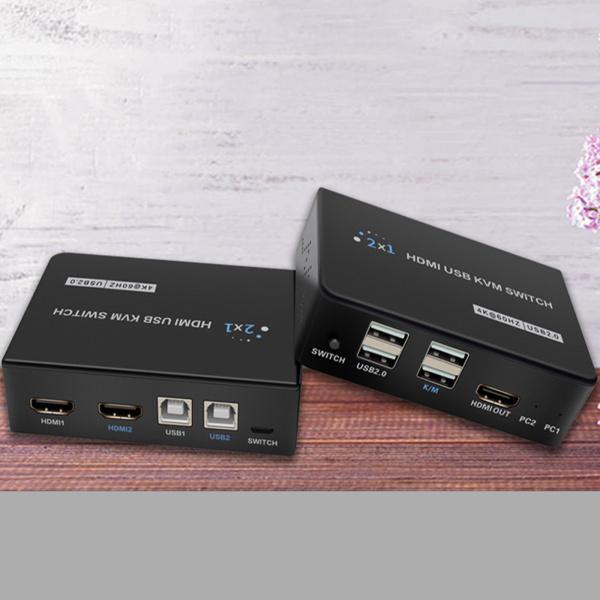 HDMI KVMスイッチ2ポートボックス、2 U 2.0ハブ、UHD 4K @ 60Hz、2 イン 1出力、U電源、共有1セットキー｜stk-shop｜09