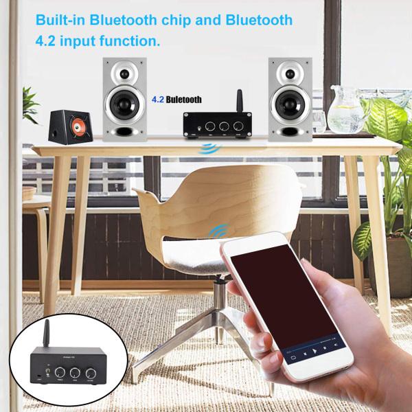 Bluetooth5.0ステレオオーディオアンプレシーバークラスDミニHi-FiUSプラグアンプ2.0CHホームパッシブスピーカー用100W｜stk-shop｜05