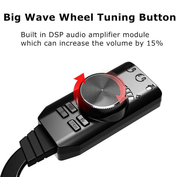 USBミニサウンドカード-外部仮想サラウンドサウンド-コンピューター