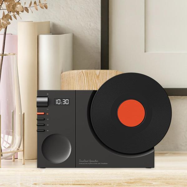 ヴィンテージ レコード プレーヤー ワイヤレス デスク スピーカー 電池