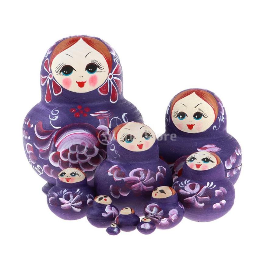 紫色 女の子柄 木製 ロシア巣の人形 バブシュカ マトリョーシカ人形 おもちゃ 工芸品 :69003202:STKショップ - 通販 - Yahoo!ショッピング