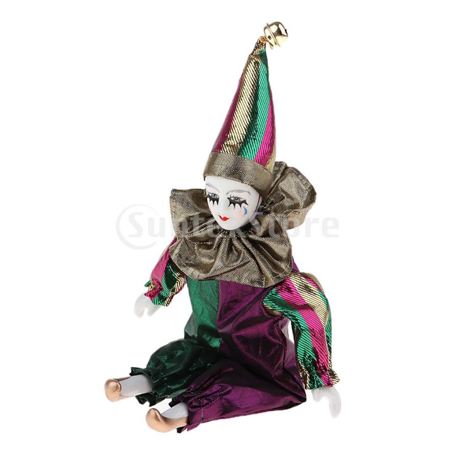 22cmの磁器ピエロ人形 マルディグラ ハロウィンパーティー装飾