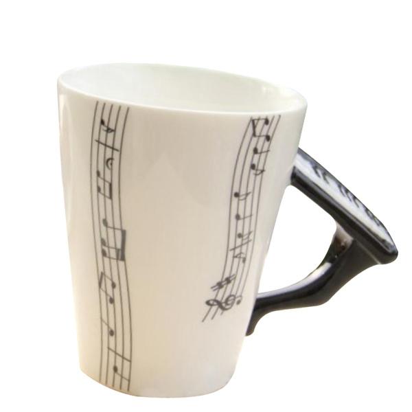 友人のピアノのためのハンドルのコーヒーカップの陶磁器のコップのギフトが付いている400ml音楽マグ