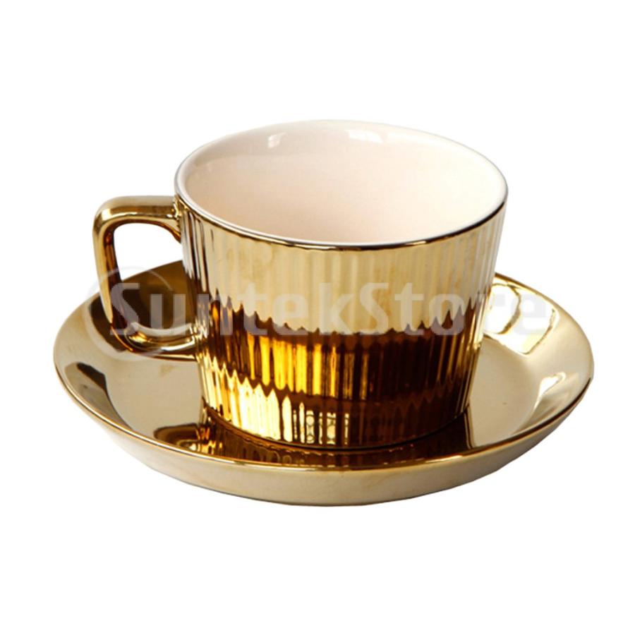 ゴールドメッキ茶/コーヒーカップw /オーサーセットセラミックエスプレッソカップオフィス-ホワイト |  | 01
