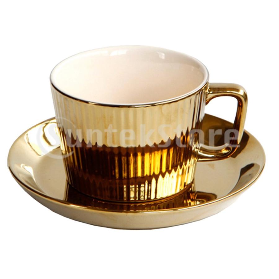 ゴールドメッキ茶/コーヒーカップw /オーサーセットセラミックエスプレッソカップオフィス-ホワイト |  | 02