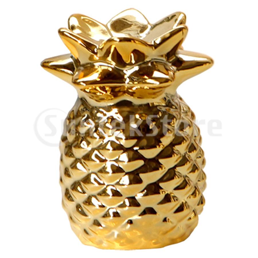 セラミックゴールデンパイナップル置物飾り人工フルーツ傑作L