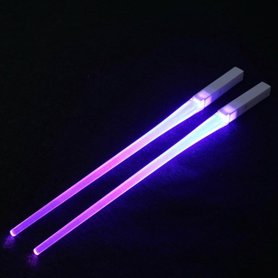 LEDライトセーバー箸再利用可能なライトアップ箸キッチンパーティーパープル : STKショップ - 通販 - Yahoo!ショッピング
