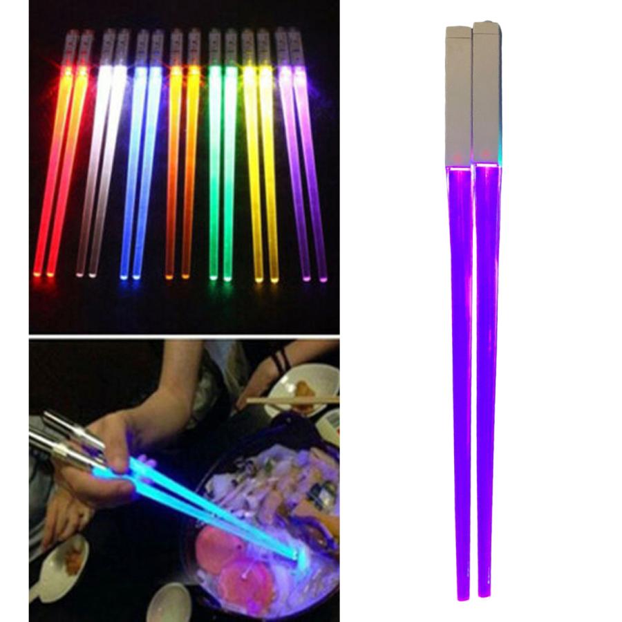 LEDライトセーバー箸再利用可能なライトアップ箸キッチンパーティーパープル : STKショップ - 通販 - Yahoo!ショッピング