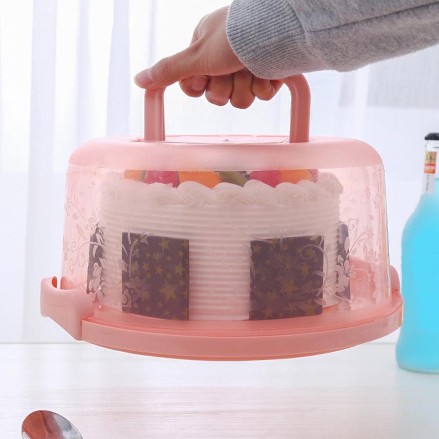 プラスチック製ケーキボックスラウンドケーキ収納キャリアコンテナ