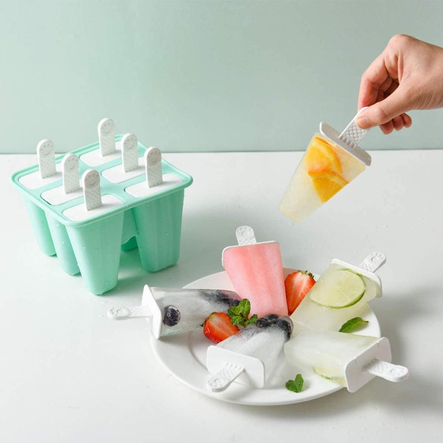 シリコンアイスポップメーカーモールドアイスキャンデーアイスクリーム冷凍モールド6セルグリーン 70027440STKショップ 通販