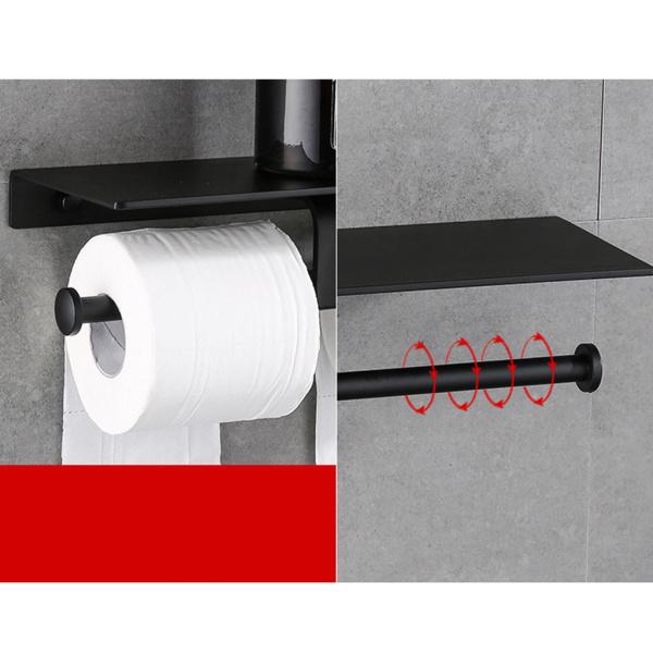 棚付きトイレットペーパーホルダー、壁掛けトイレットペーパー収納