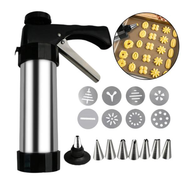 DIYクッキー用の8つの異なる形状のディスクと8つのノズルを備えたビスケットメーカークッキークッキープレス 70030169STKショップ