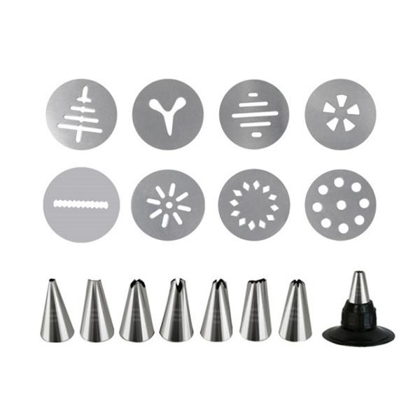 DIYクッキー用の8つの異なる形状のディスクと8つのノズルを備えたビスケットメーカークッキークッキープレス 70030169STKショップ
