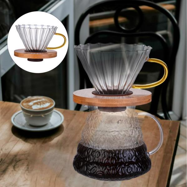 ハンドル付きの大きなコーヒー用の透明なガラス製コーヒードリッパードロップオーバーファンネル｜stk-shop｜03