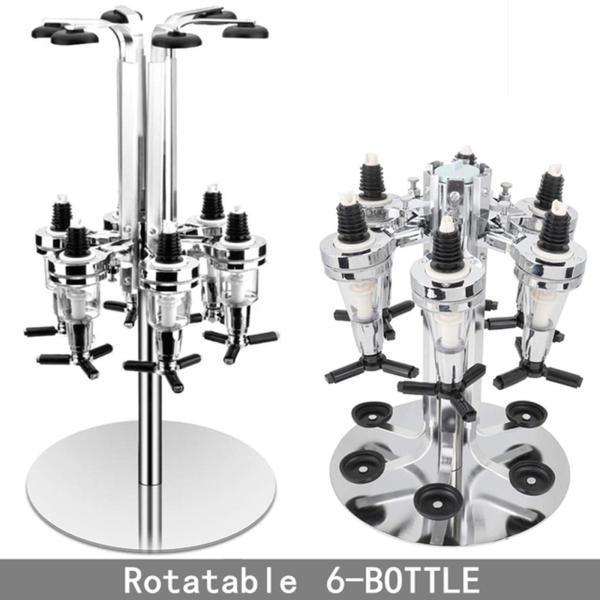 6ボトル酒ディスペンサービール酒用回転ボトルディスペンサーホルダー