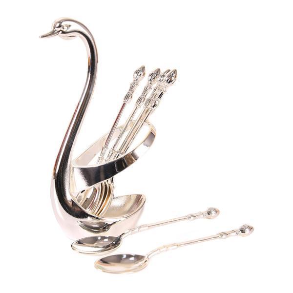 白鳥ホルダーカトラリーセットダイニングテーブル装飾用装飾白鳥ベースシルバーB|stk-shop|02