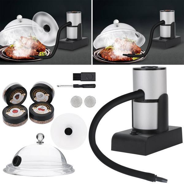 屋内屋外用のドームカバーキャンプバーベキューピクニックスモークハウス付きの小さな木製スモークガンインフューザー