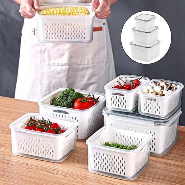 3パックキッチンフードストレージコンテナセットリークプルーフミールプレップコンテナスクエア 70037433STKショップ 通販