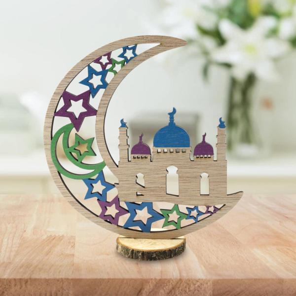 高価値セリー イードラマダン木製の月の装飾モスクイスラム教徒の装飾木製a Cisama Sc Gov Br