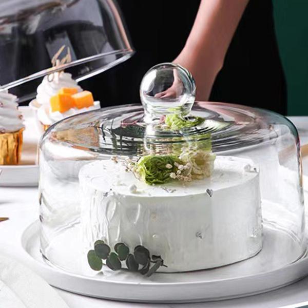 結婚式のチーズの装飾のためのドームガラスカバーサービングトレイ付きの丸いケーキスタンド24.5cmx24.5cmx15cm｜stk-shop｜06