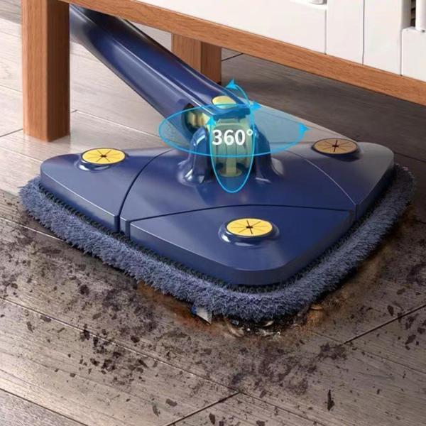 テレスコピックフラットクリーニングモップ モップパッド付き 調節可能な延長ポール 洗える三角フロアモップ ラミネートウッド用 エンジニアリン|stk-shop|08