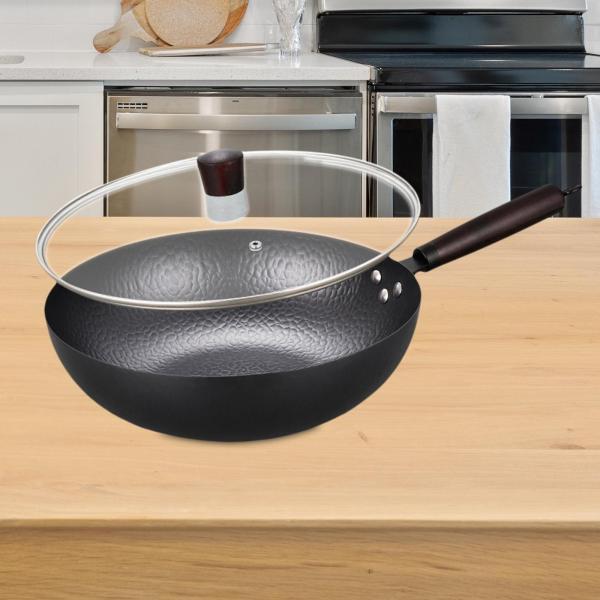 テフロン加工の中華鍋 32 cm ユニバーサル電磁調理器ガス中華なべパン