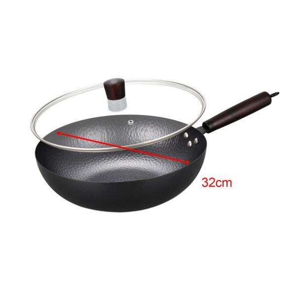 テフロン加工の中華鍋 32 cm ユニバーサル電磁調理器ガス中華なべパン