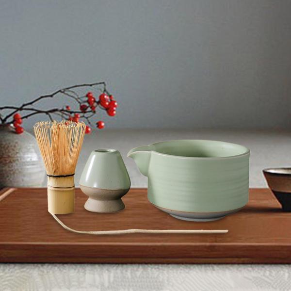 家族のための伝統的な抹茶セット4点 日本の抹茶の準備に最適なギフト グリーン｜stk-shop｜08
