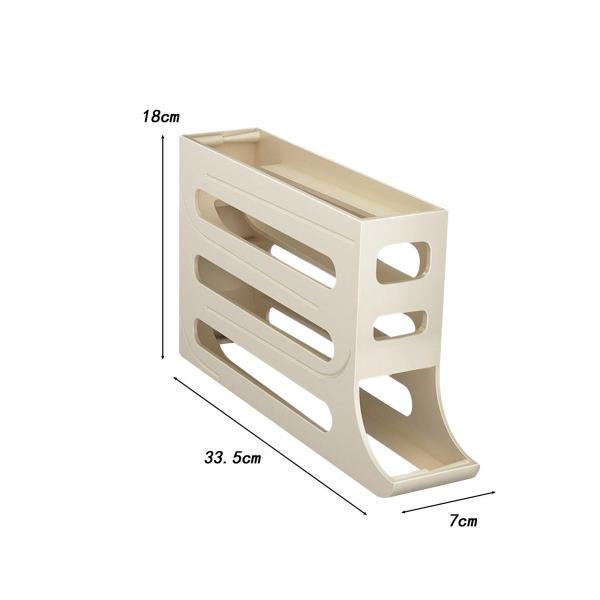 自動的に冷蔵庫ローリング卵コンテナ冷蔵庫卵ホルダー省スペースオーガナイザーパントリーキッチン用4段卵トレイ｜stk-shop｜09