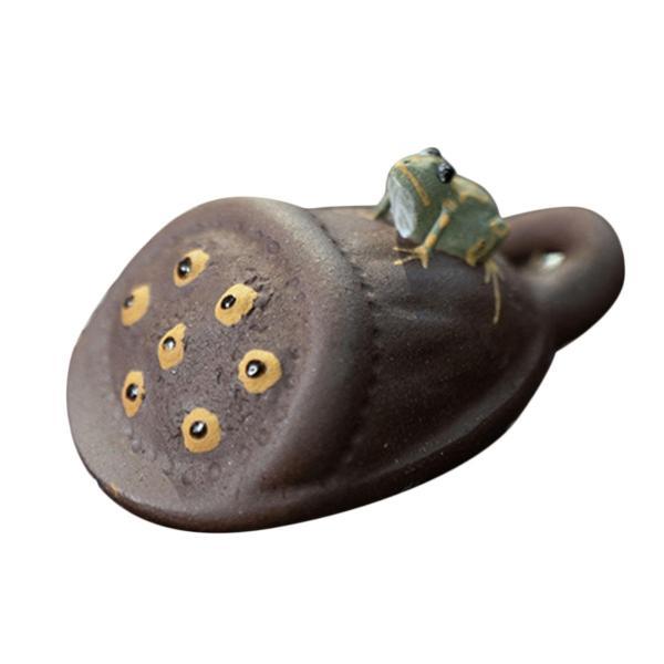 F カボチャのカエルの彫刻 紫粘土ティーペットの彫刻家の装飾｜stk-shop｜04