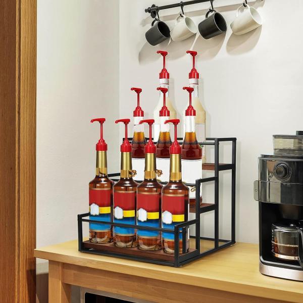 コーヒーシロップスタンドホルダー 調味料オーガナイザー 収納ラック
