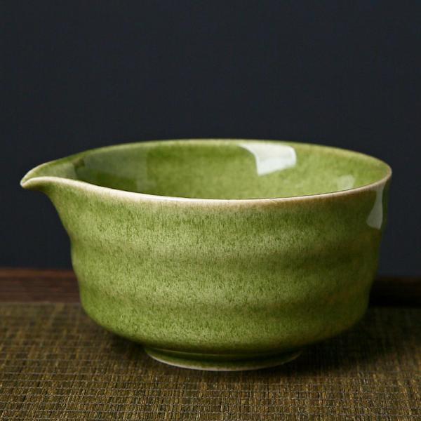 注ぎ口付き陶器抹茶碗 450ml 手作り 友人へのお茶好きへのギフト