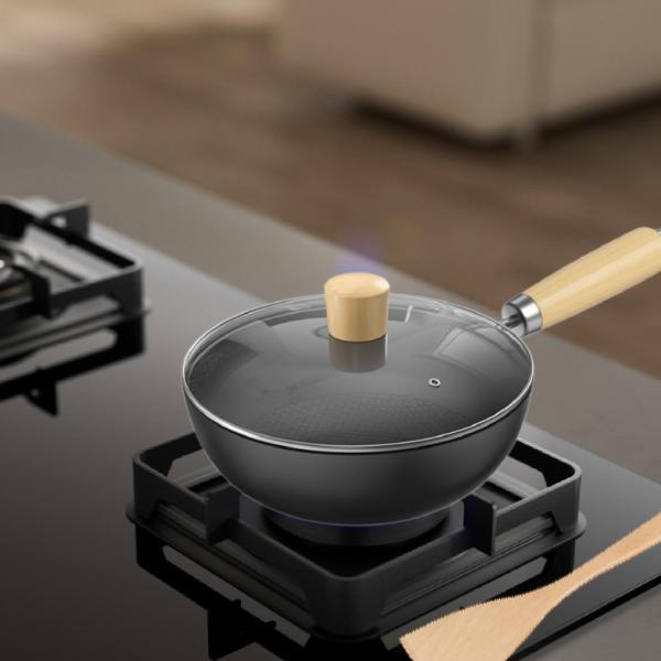 調理器具 中華鍋 調理器具 7インチ 電磁調理器対応 蓋付き 家庭調理用中華