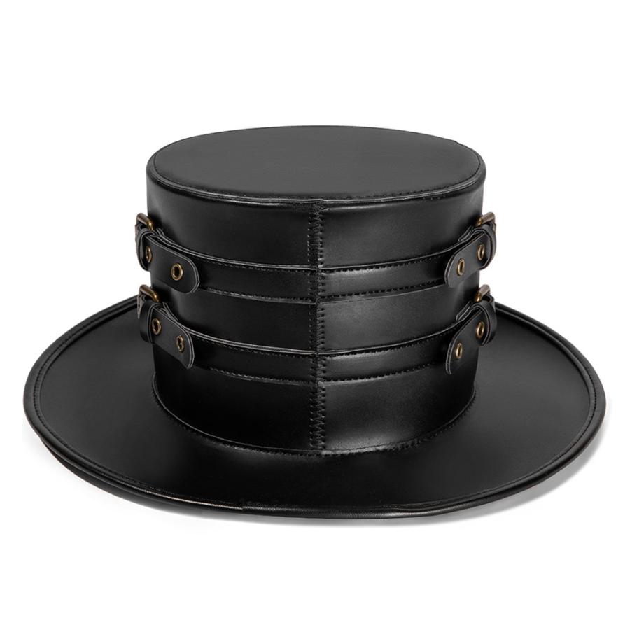 スタイル4 男性シルクハット シルクハット女性黒puレザーマジシャン衣装 Stkショップ 通販 Yahoo ショッピング