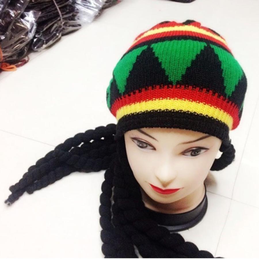 ジャマイカドレッドヘア恐怖かつらキャップ帽子パーティー衣装レゲエ
