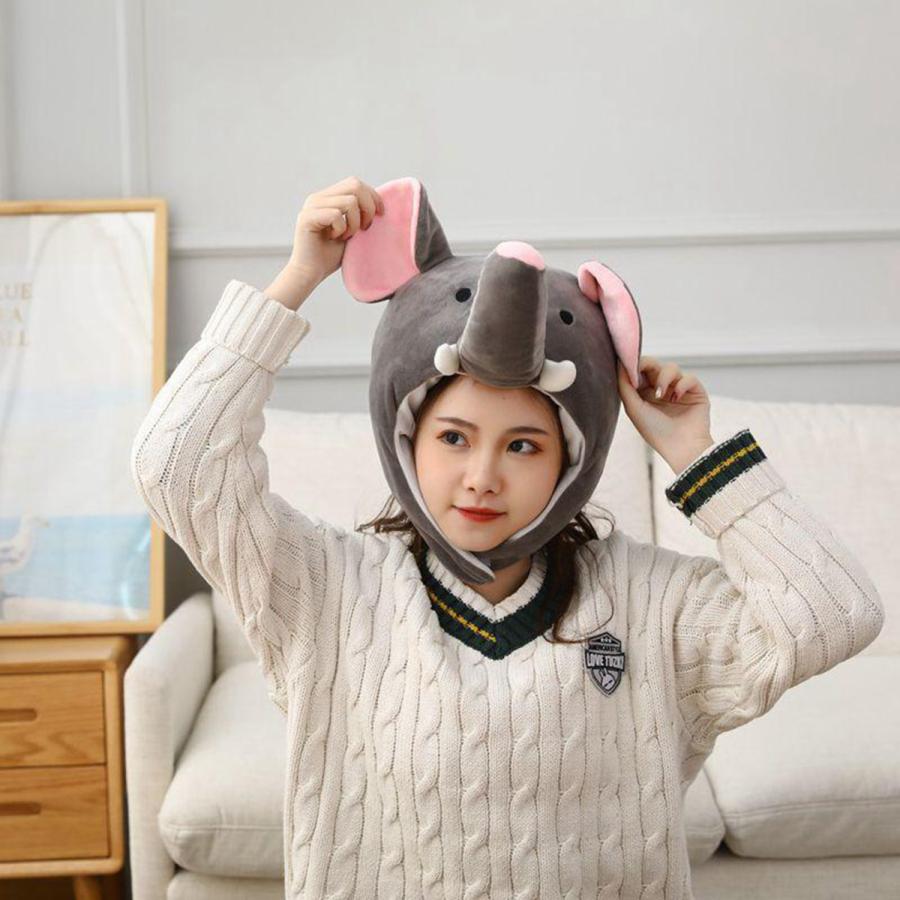 ぬいぐるみゾウの帽子パーティー用品.衣装ソフト快適な動物の形の