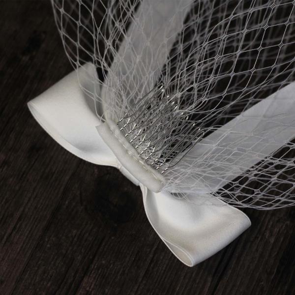 ブライダルショートチュールベールヘッドドレス結婚式の婚約のための白い帽子A｜stk-shop｜09