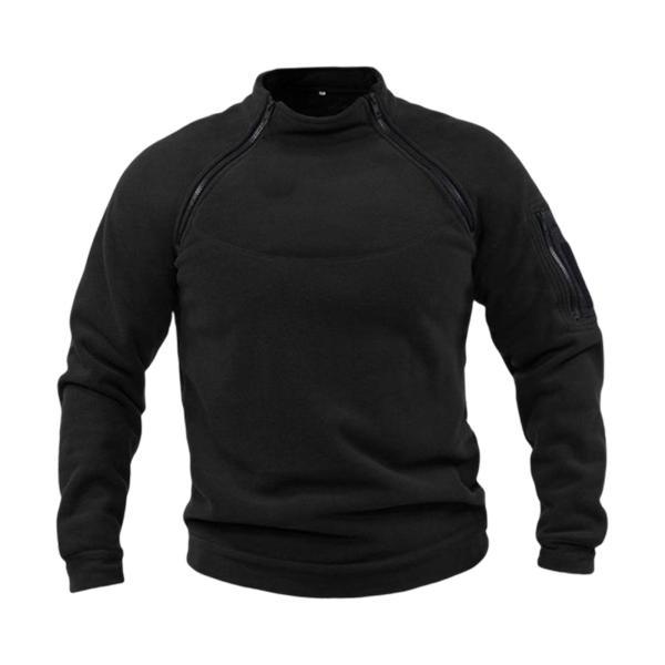 ジャケット ジッパー プルオーバー スウェットシャツ 服 防寒 ファッション 釣り ブラック S｜stk-shop｜05